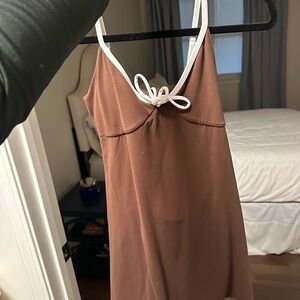 Brown Abercrombie Workout Dress with White Trim